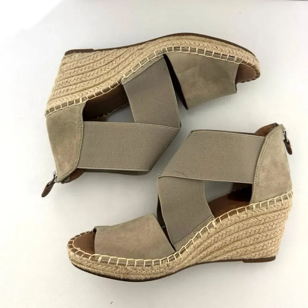 Gentle Souls Women's Colleen X-Elastic Crossover Espadrille Wedge Sandals 7.5 - Picture 5 of 9